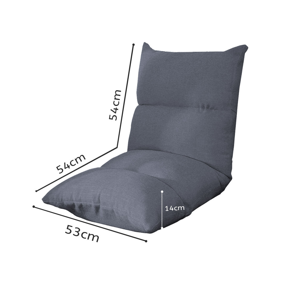 Adjustable Lounge Floor Recliner/ Lazy Sofa Bed/ Folding Game Chair - Grey