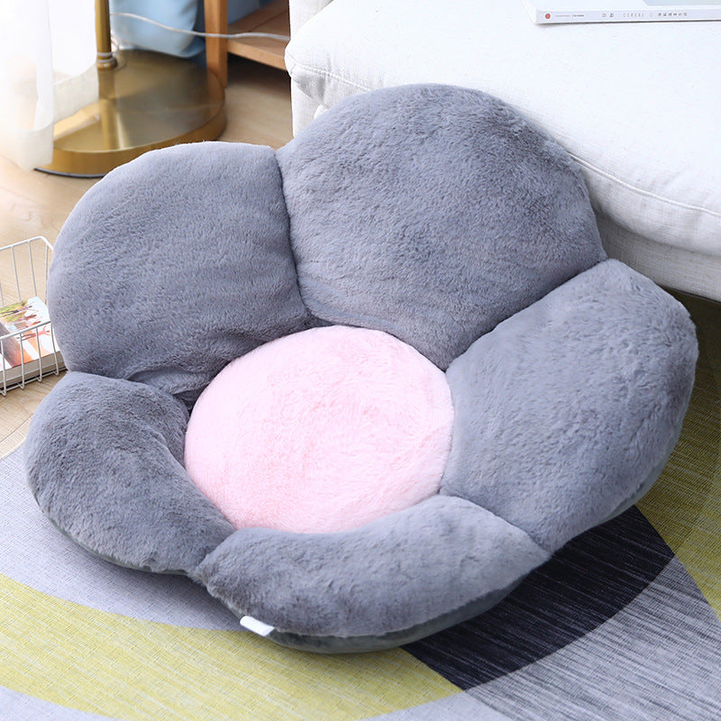 Whimsical Large Flower Plush Lazy Cushion/ Floor Pillow - Dark Gray