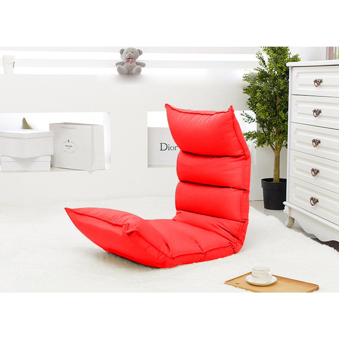 Foldable Tatami Floor Sofa Bed/ Lounge Chair/ Recliner/ Lazy Couch - Red