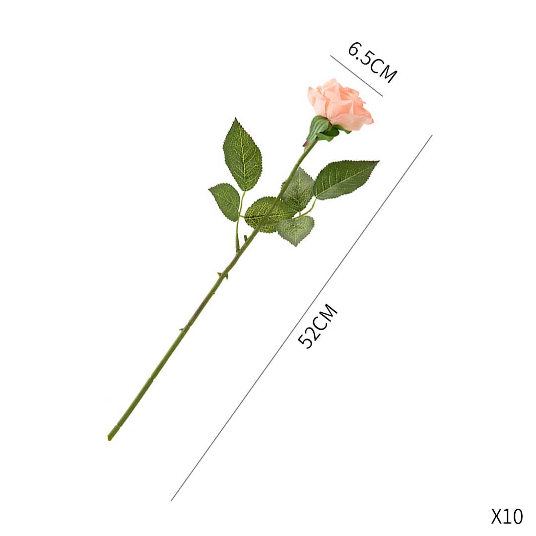 Artificial Silk Rose Flower Bouquet (10pcs) - Champion