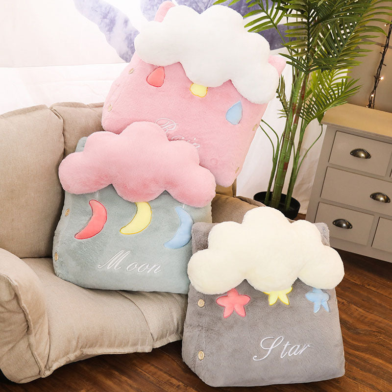 Rain Cloud Soft Plush Wedge Cushion - Pink 
