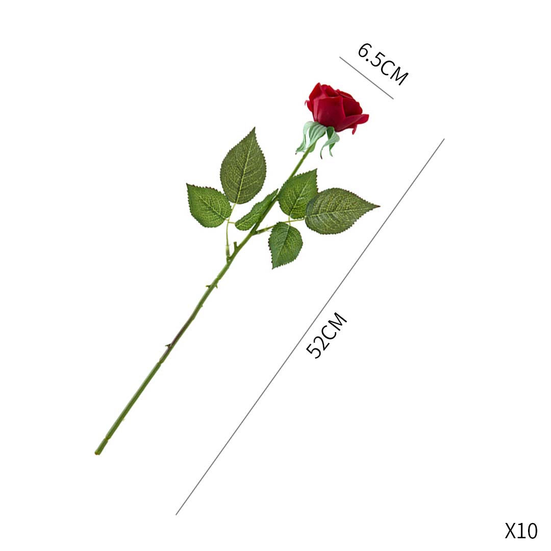 Artificial Silk Rose Flower Bouquet (20pcs) - Red