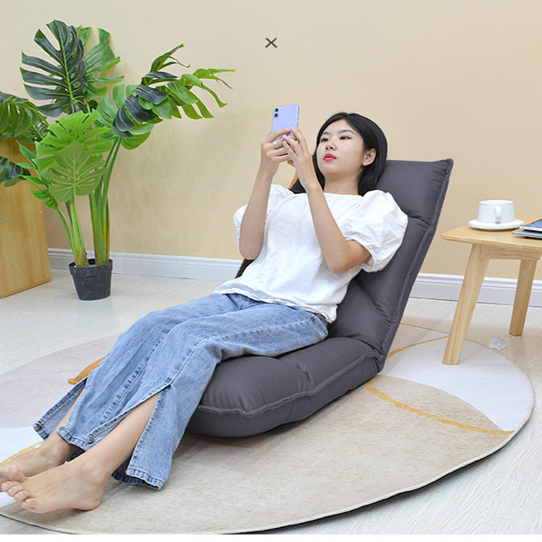 Tatami Adjustable Lounge Recliner/ Lazy Sofa Bed Cushion Seat - Grey