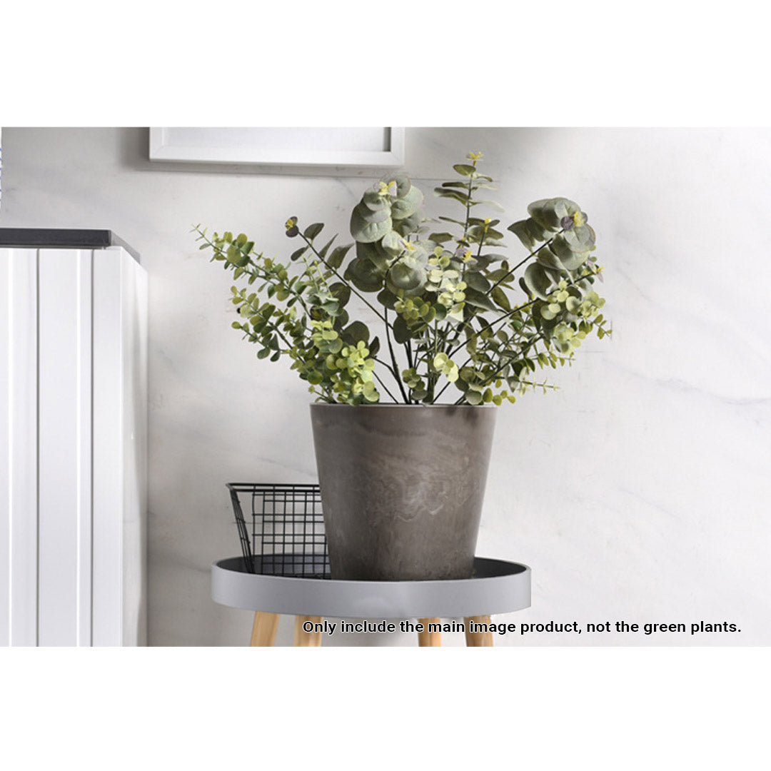 Rock Grey Round Resin Plant Pot in Cement Pattern Planter - 32cm