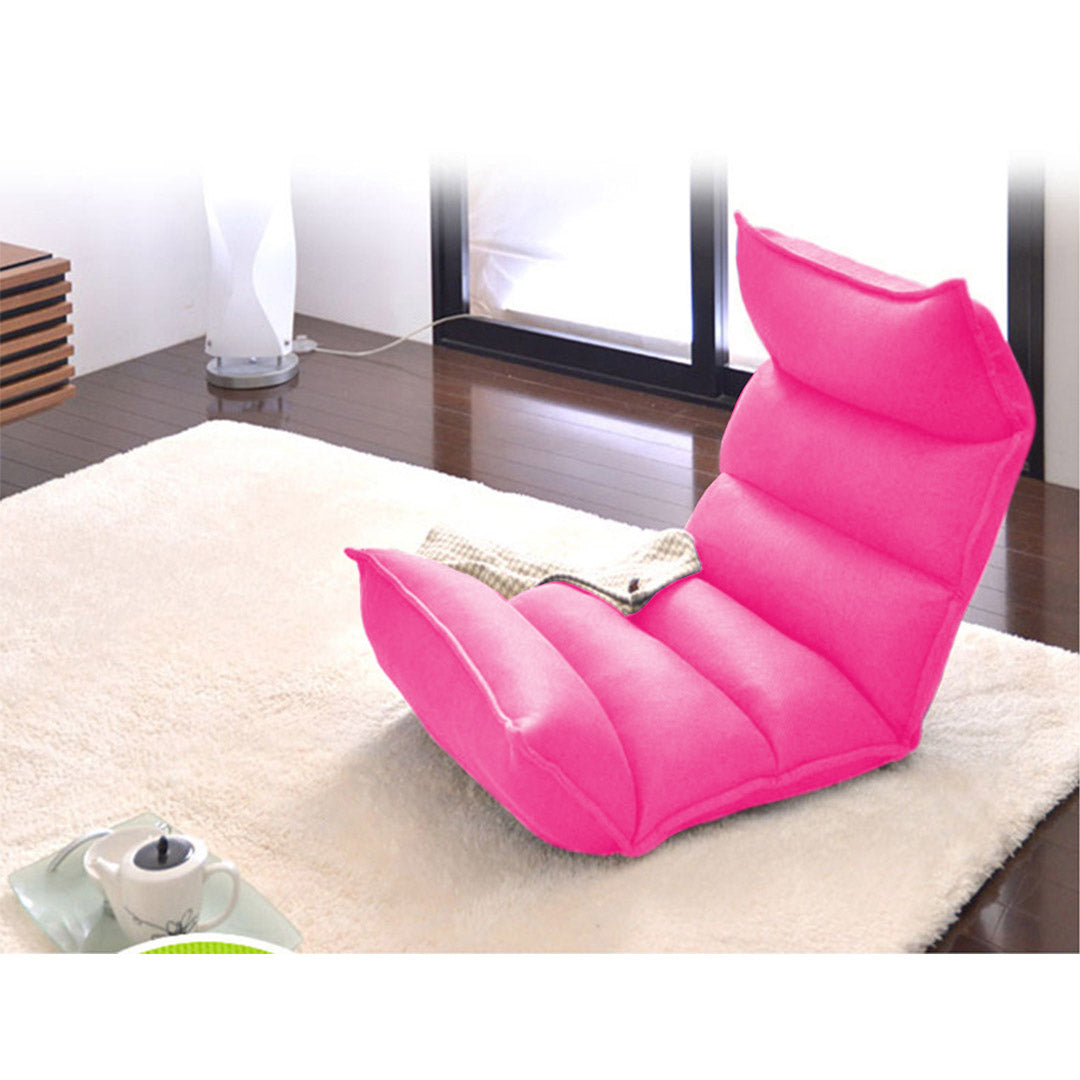 Foldable Tatami Floor Sofa Bed/ Lounge Chair/ Recliner/ Lazy Couch - Pink