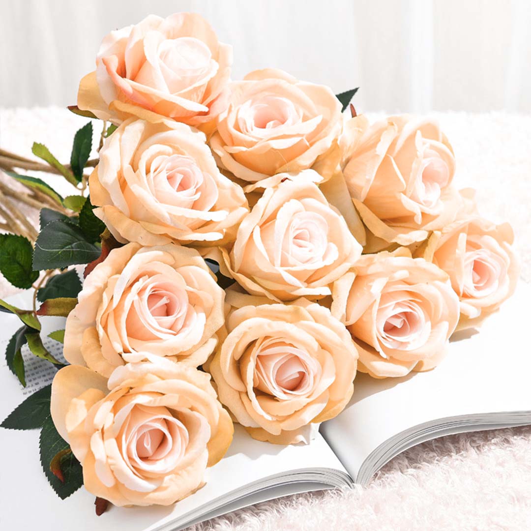 Artificial Silk Rose Flower Bouquet (20pcs) - Champion