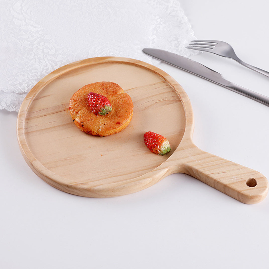 Round Premium Pine Wooden Food Serving Tray Charcuterie Board - 7 inch