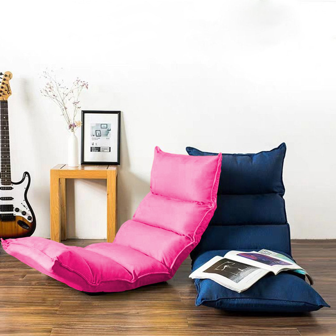Foldable Tatami Floor Sofa Bed/ Lounge Chair/ Recliner/ Lazy Couch - Pink