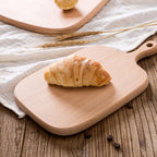 Brown Rectangle Wooden Serving Tray Chopping Board with Handle - 33cm