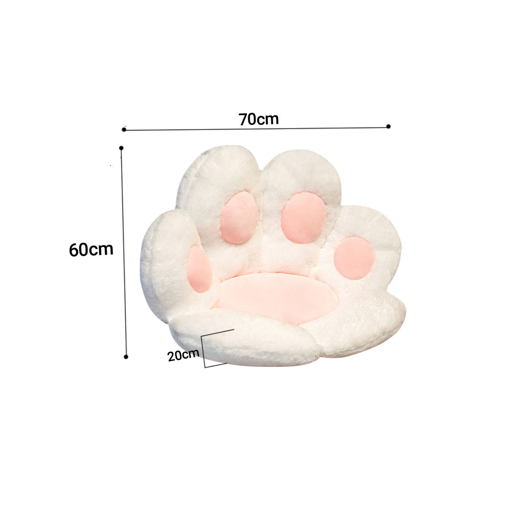 Paw Shape Small Plush Lazy Cushion/ Pillow - White