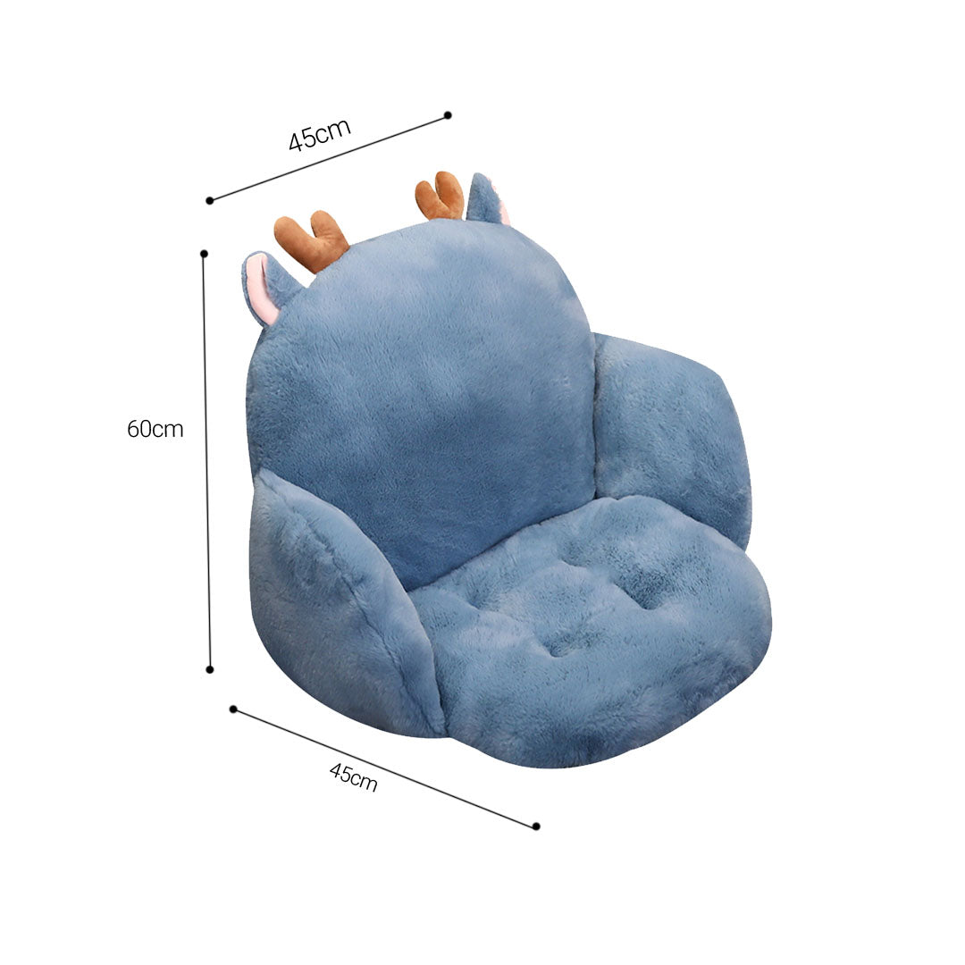 Deer Soft Plush Cushion/ Chair Pillow - Blue