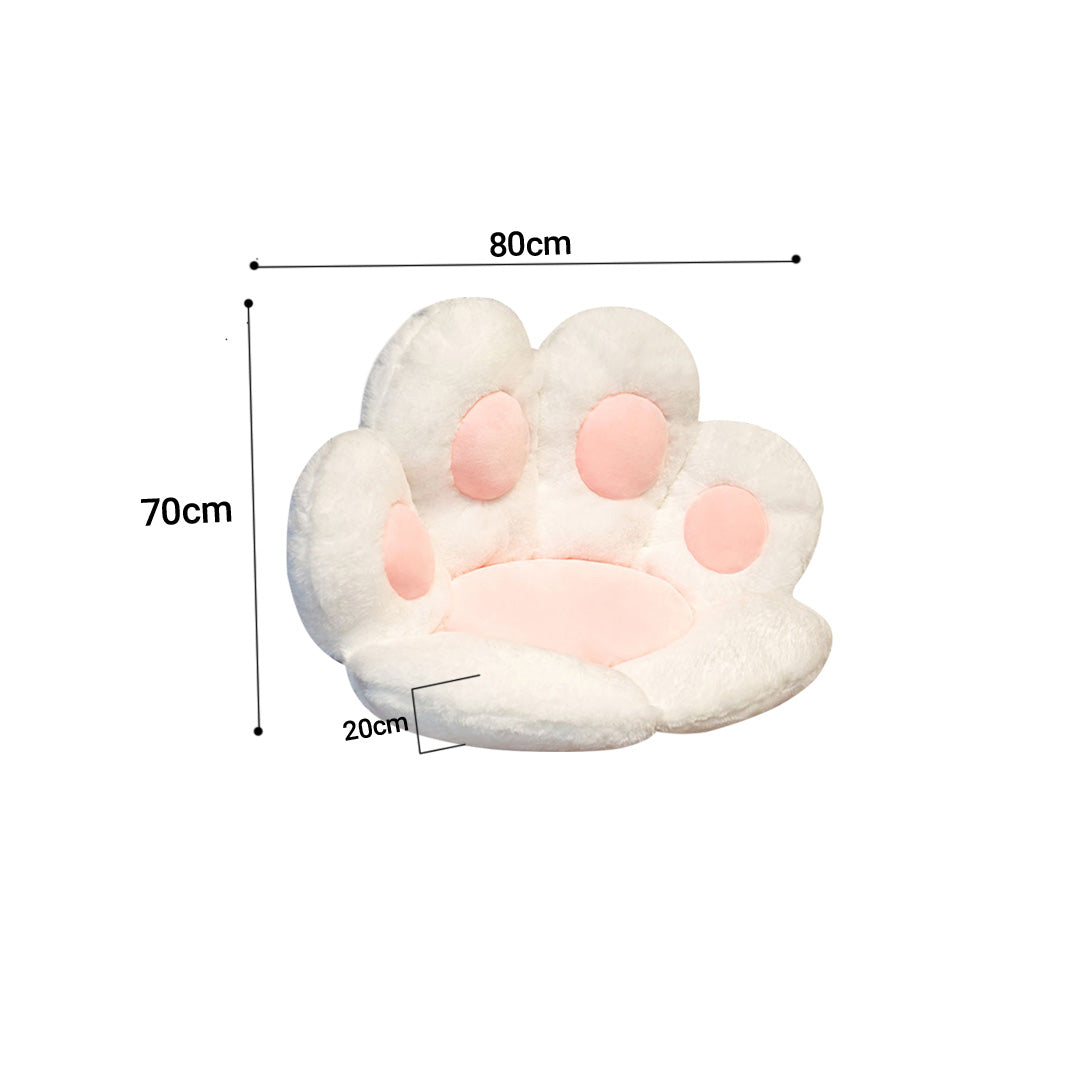 Paw Shape Large Plush Lazy Cushion/ Floor Pillow - White