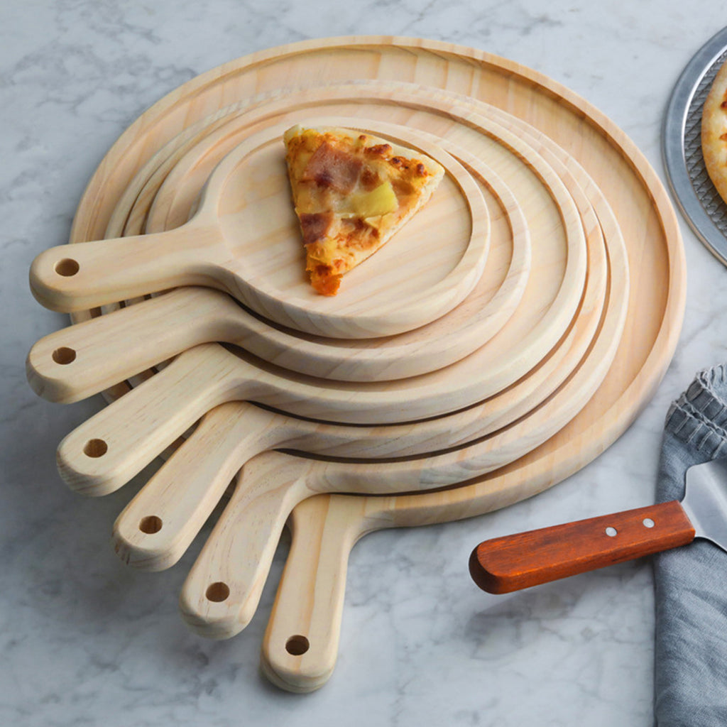 Round Premium Pine Wooden Food Serving Tray Charcuterie Board - 10 inch