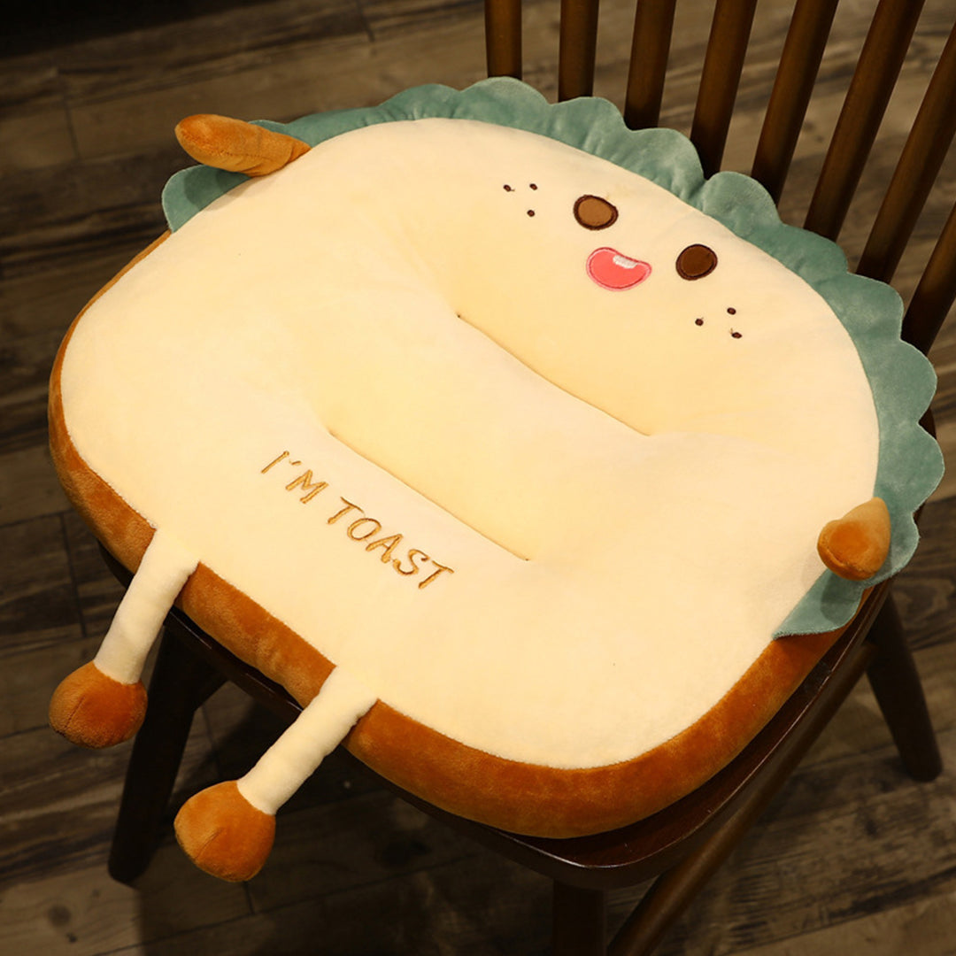 Cute Cartoon Face Toast Bread Plush Cushion - 40cm