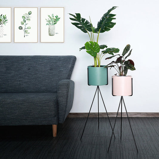 Tripod Plant Stand with Pink Plant Pot Holder - 80cm
