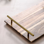 Brown Rectangle Wooden Acacia Food Serving Tray Charcuterie Board - 30cm