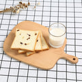 Brown Rectangle Wooden Serving Tray Chopping Board with Handle - 33cm