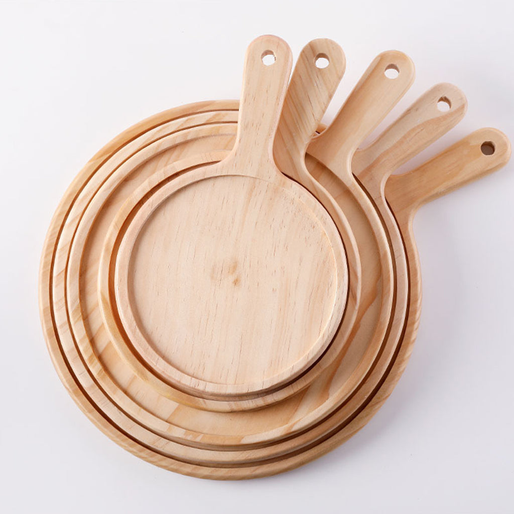 Round Premium Pine Wooden Food Serving Tray Charcuterie Board - 10 inch