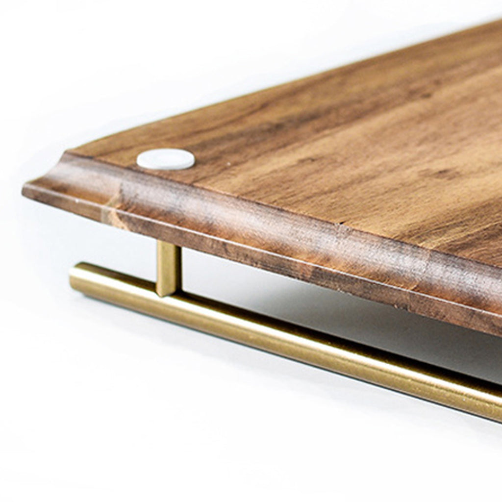 Brown Rectangle Wooden Acacia Food Serving Tray Charcuterie Board - 30cm