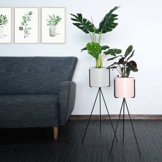 Tripod Plant Stand with White Plant Pot Holder - 80cm