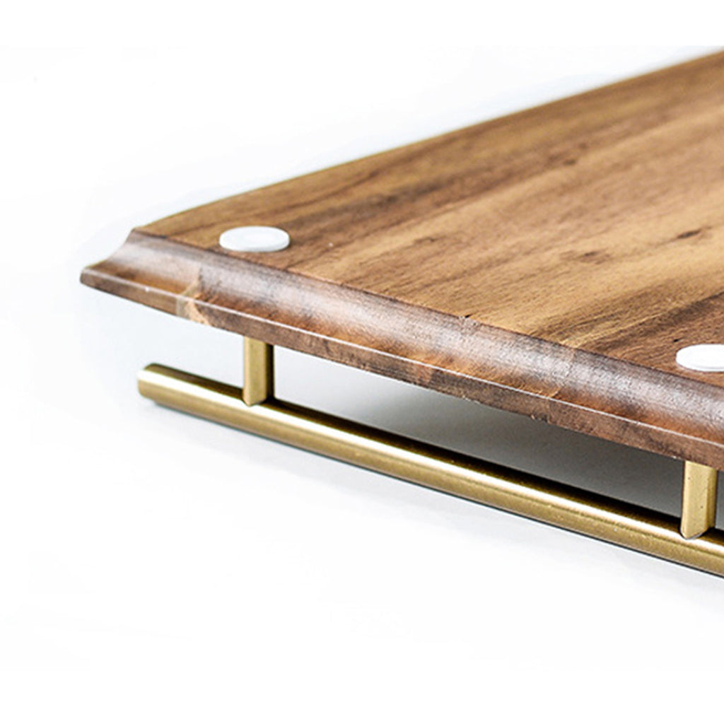 Brown Rectangle Wooden Acacia Food Serving Tray Charcuterie Board - 39cm