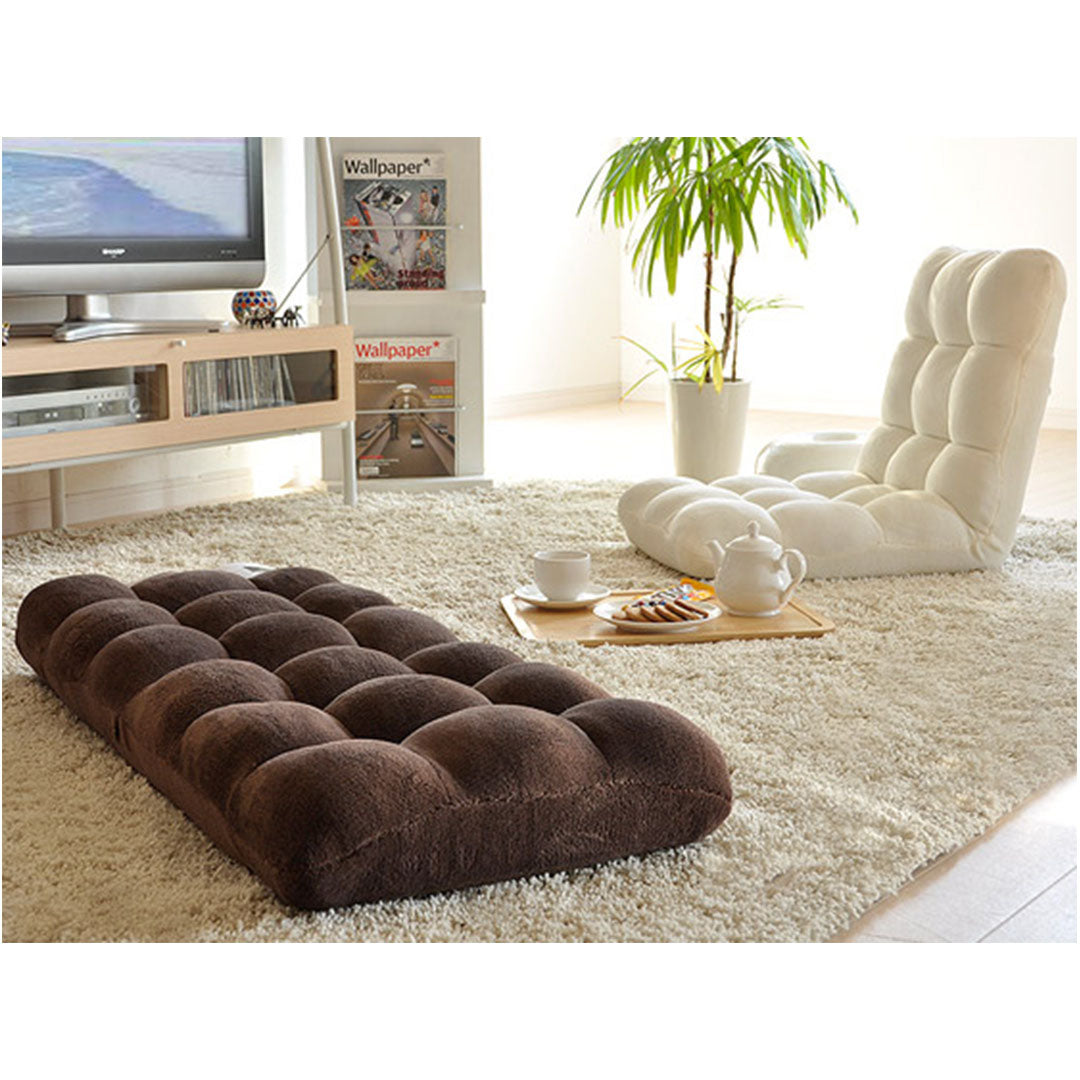 Reclining & Folding Floor Lounge Sofa/ Futon/ Couch/ Cushioned Chair - Purple