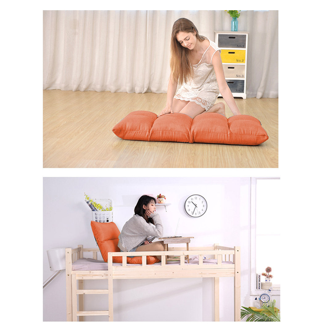 Adjustable Lounge Floor Recliner/ Lazy Sofa Bed/ Folding Game Chair - Orange