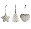 Metal Hanging Star/Heart/Tree With Gold Stars - 100mmH | Home Decor