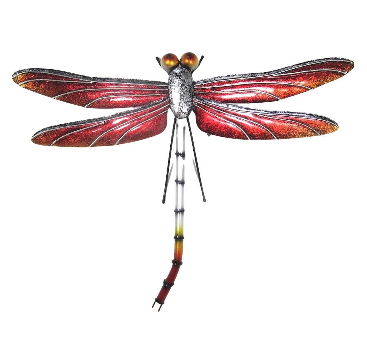 Dragonfly Metal Art Wall Hanging - Red | Wall Art | Home Decor