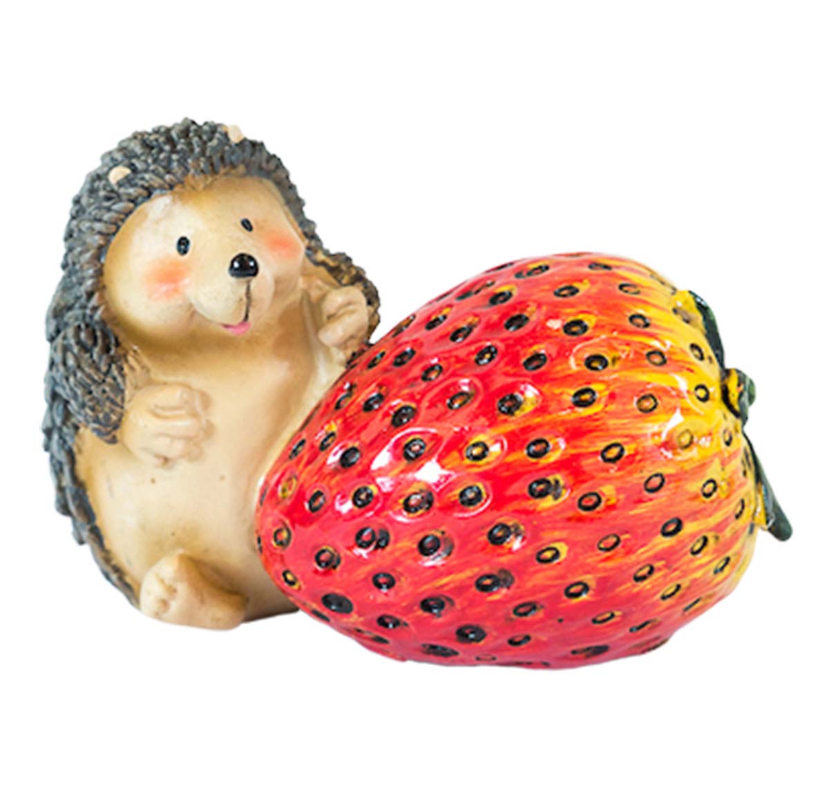 Mini Hedgehog With Strawberry - Poly Resin | Garden Decor | Home Decor