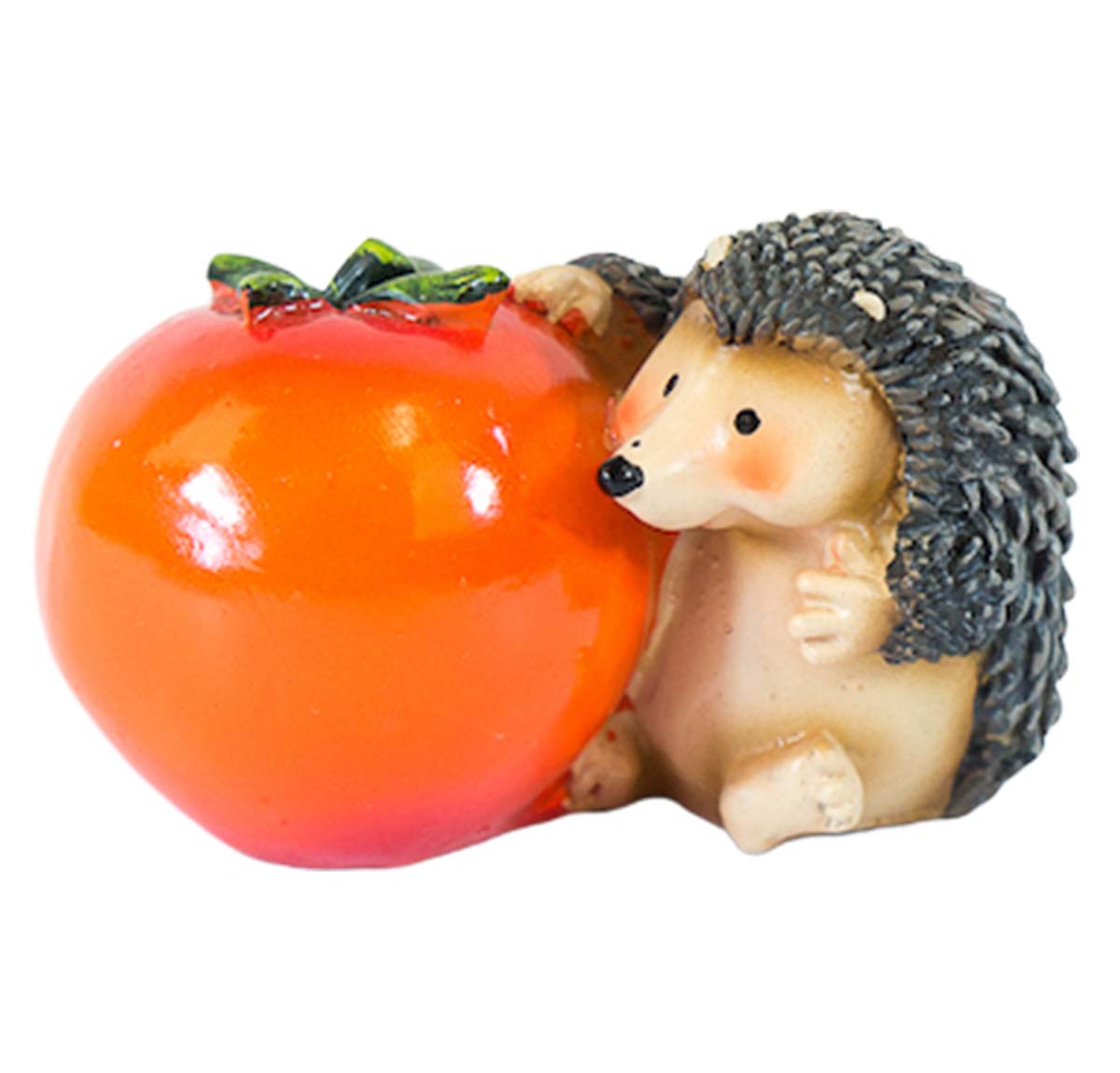 Mini Hedgehog With Tomato - Poly Resin | Garden Decor | Home Decor