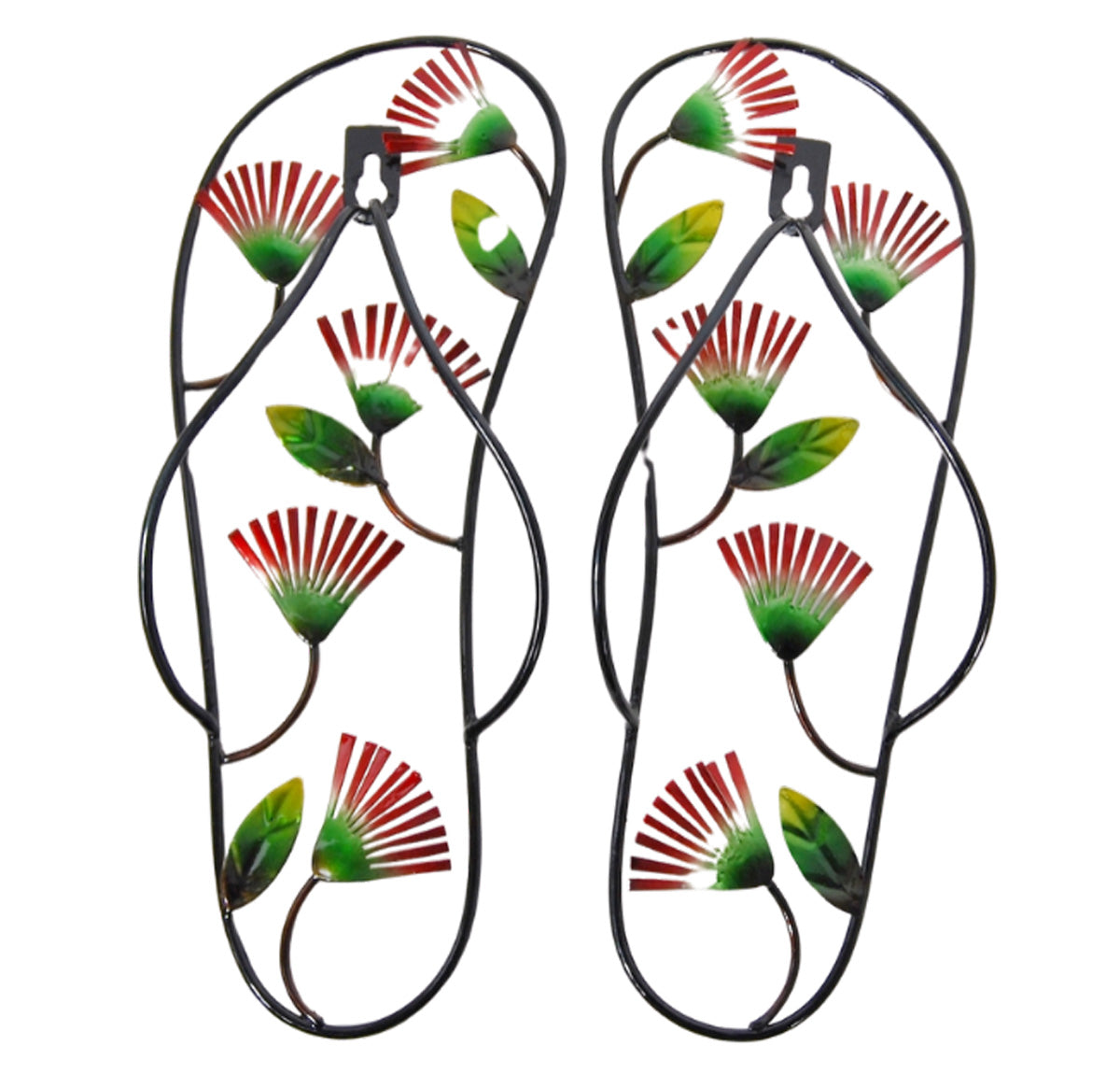 Jandal With Pohutukawa Metal Wall Hanging Art | Home Decor