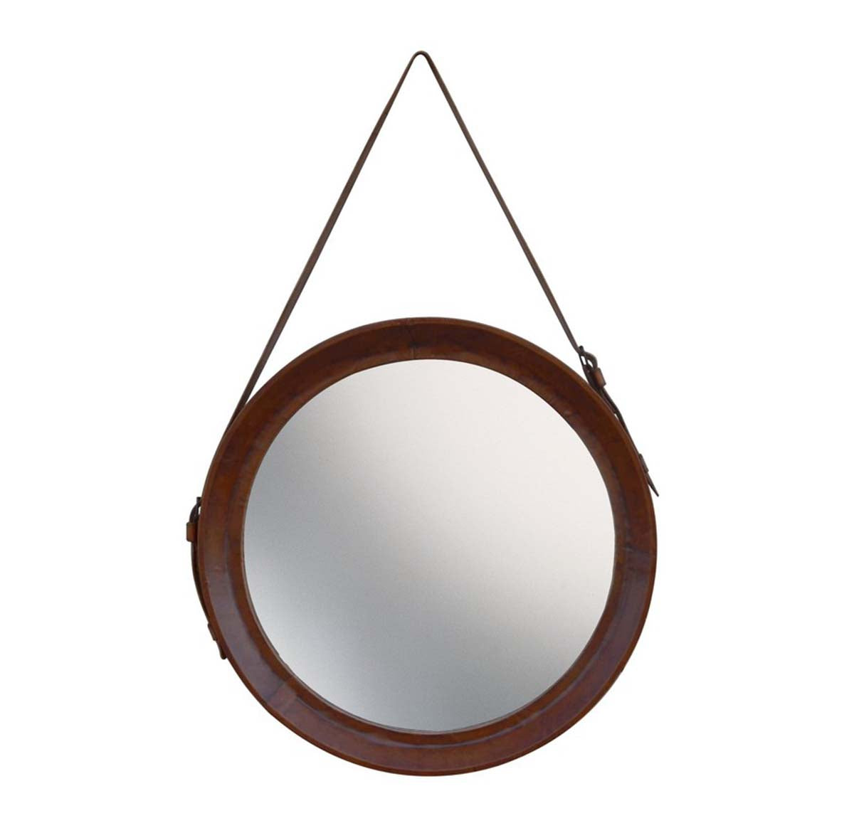 Leather Round Wall Hanging Mirror small - Natural | Mirrors | Home Decor