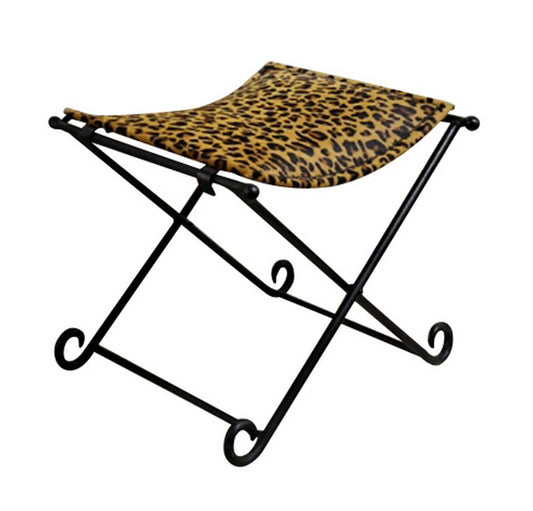 Leopard Leather Stool | Furniture | Home Decor