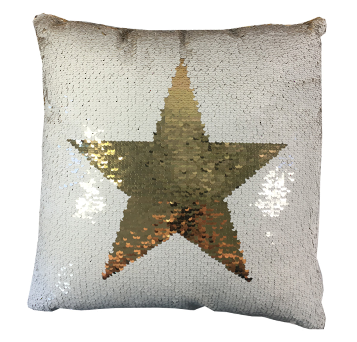 Sequin Star Christmas Cushion - white-gold | Cushions | Home Decor