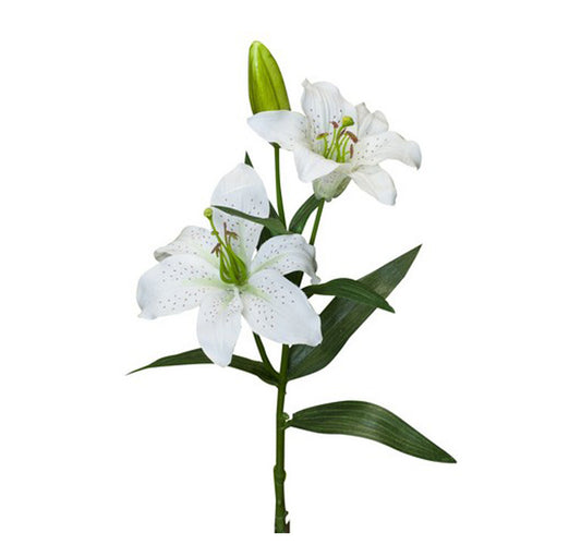 Artificial White Tiger Lily Spray (small) - Set of 7 | Silk Flowers | Home Decor | mishLifestyle