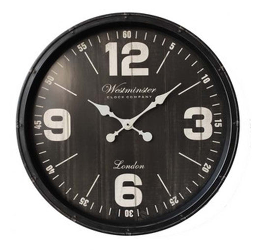 The Westminster Numeral Round Wall Clock - Black | Home Decor