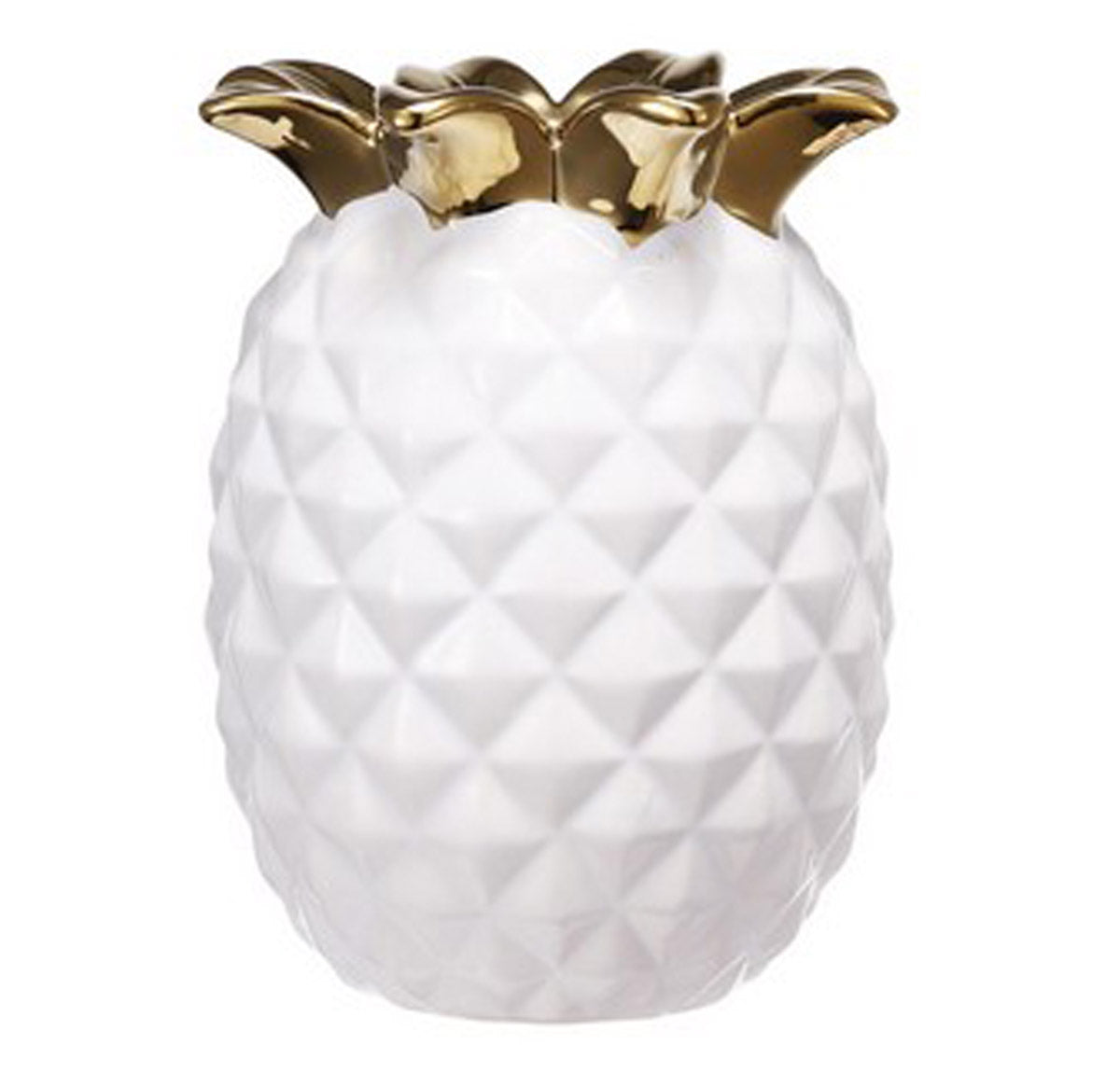 Decorative Pineapple Vase - white/gold - Home Decor | mishLifestyle