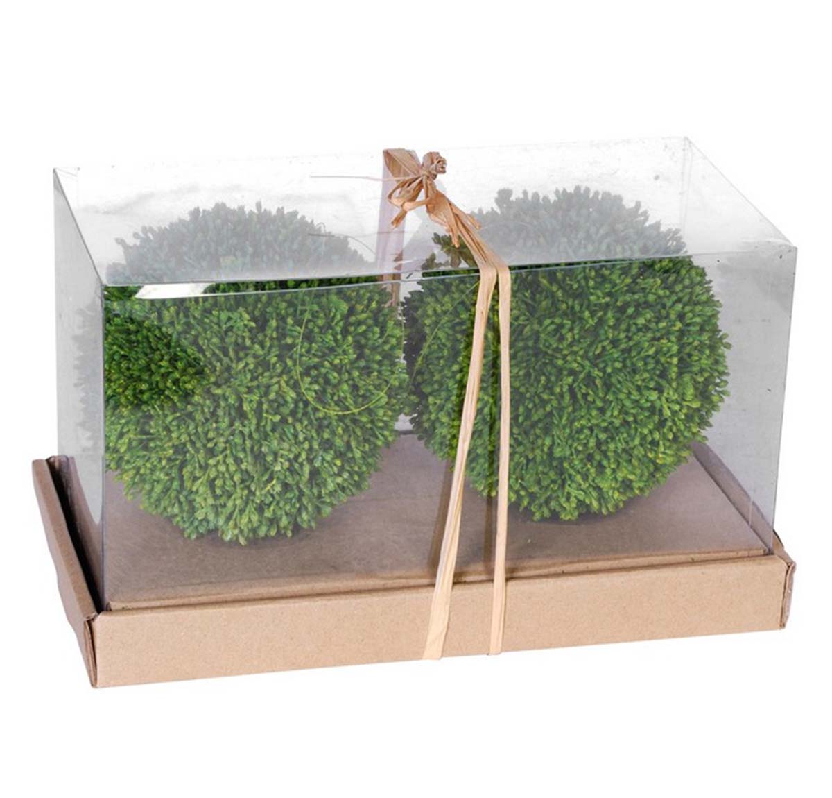 Artificial Topiary/Grass Balls In A Box - 2 pcs | Home Decor