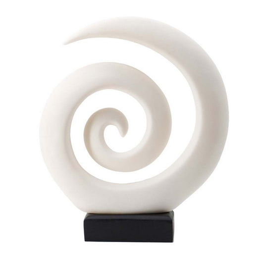 Koru Spiral Sculpture On Stand- White | Small Decor | Home Decor