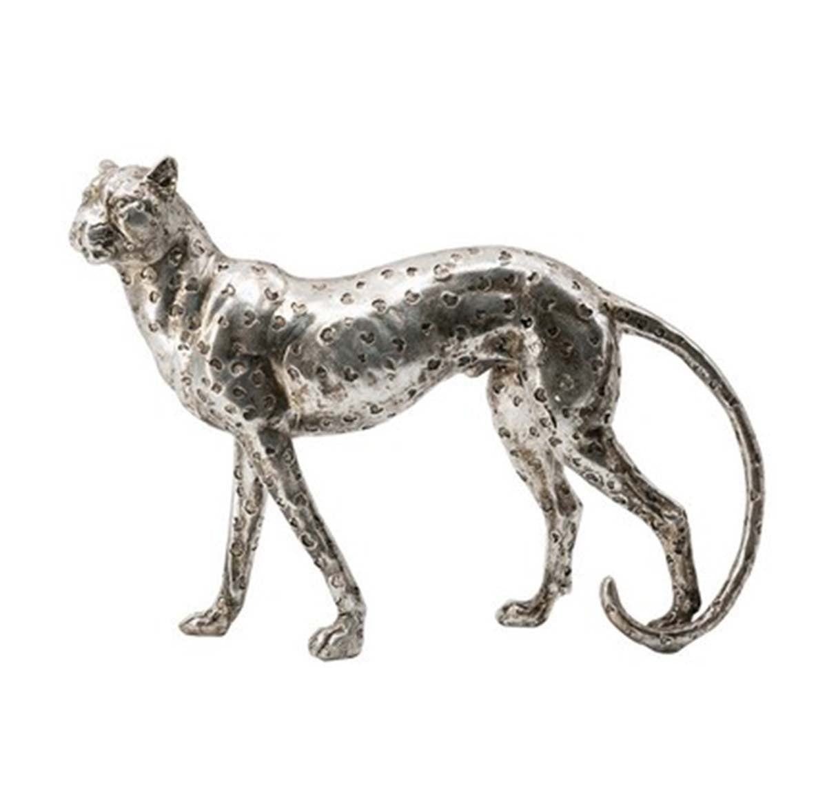 Standing Leopard Statuette - Silver | Ornaments | Home Decor