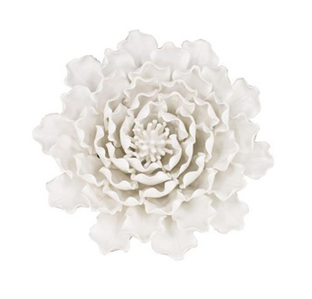 Ceramic 3D Flower Wall Hanging Decor Large - Cream