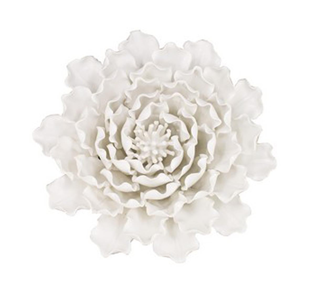 Ceramic 3D Flower Wall Hanging Decor Large - Cream