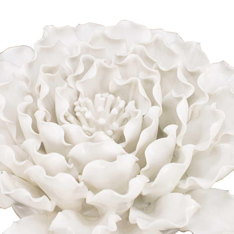 Ceramic 3D Flower Wall Hanging Decor Large - Cream