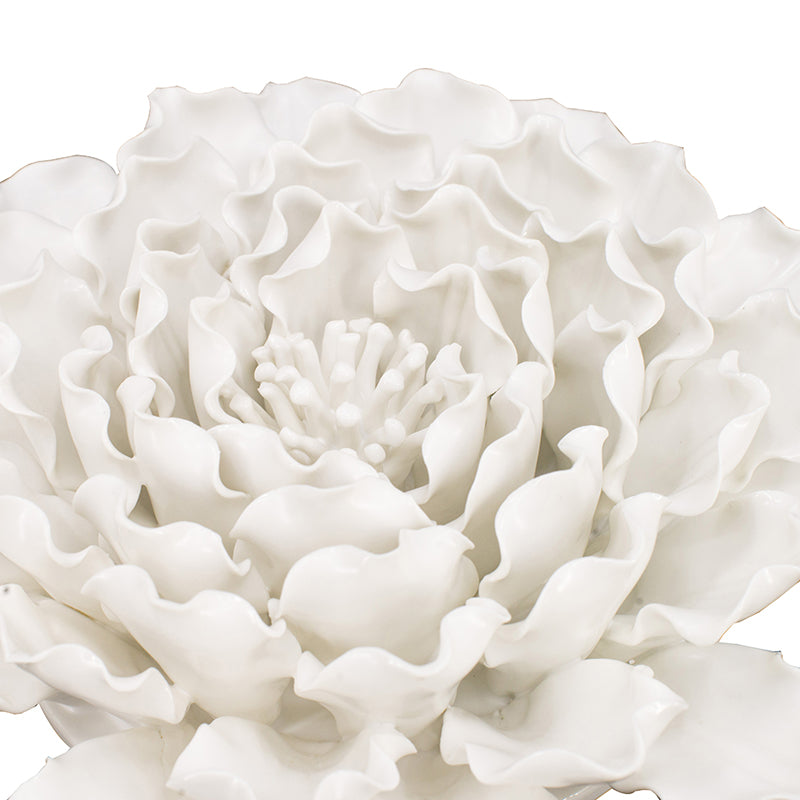 Ceramic 3D Flower Wall Hanging Decor Large - Cream