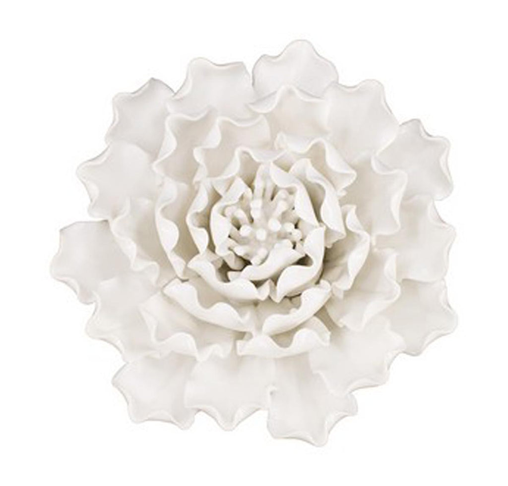 Ceramic 3D Flower Wall Hanging Decor Small - Cream