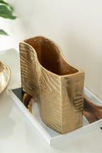Aluminium Timber Wavy Rectangular Vase