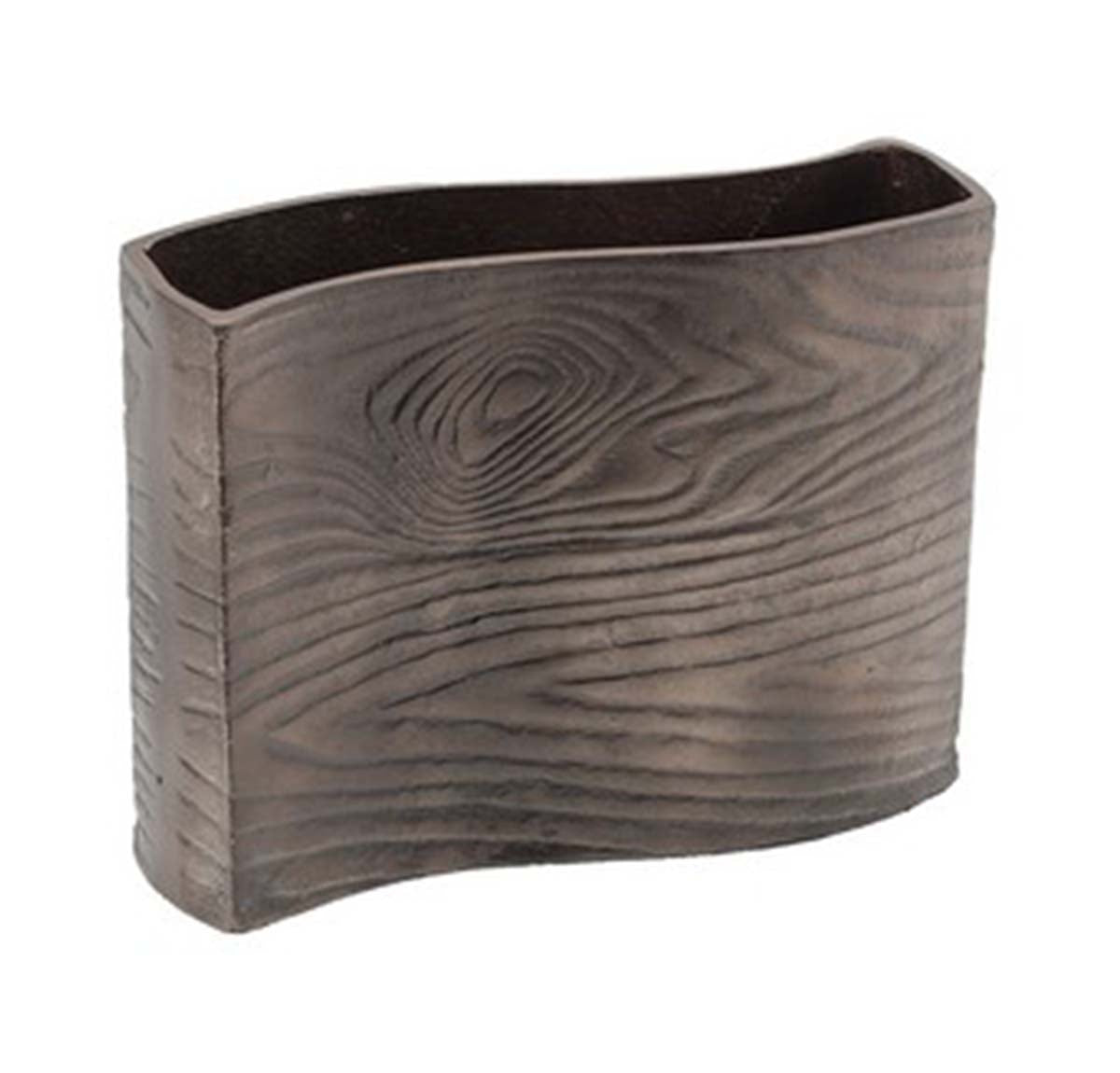 Aluminium Timber Wavy Rectangular Vase - Wenge | Vases & Urns | Home Decor