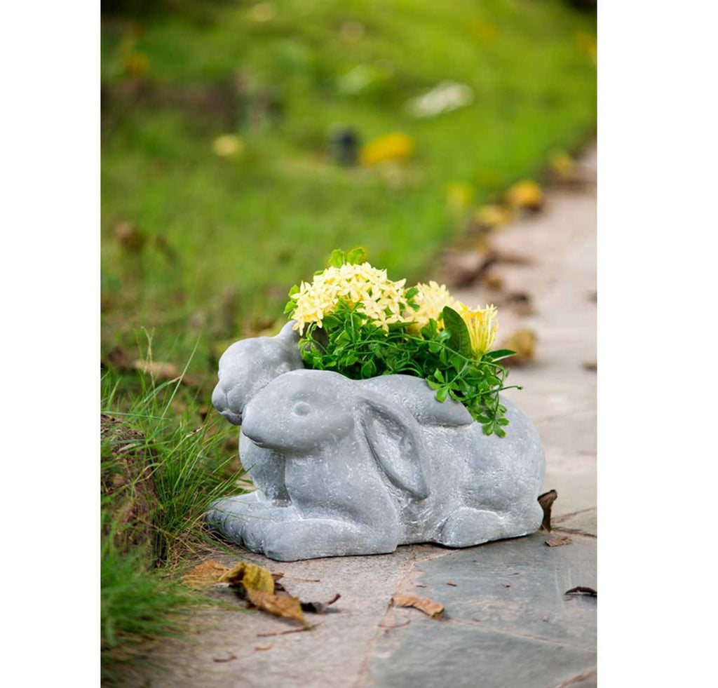 Grey Rabbit Planter - Resin | Pots & Planters | Home Decor