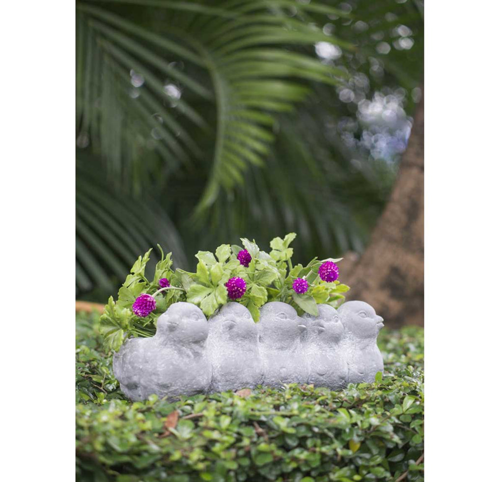 Grey Birds Planter - Resin | Pots & Planters | Home Decor